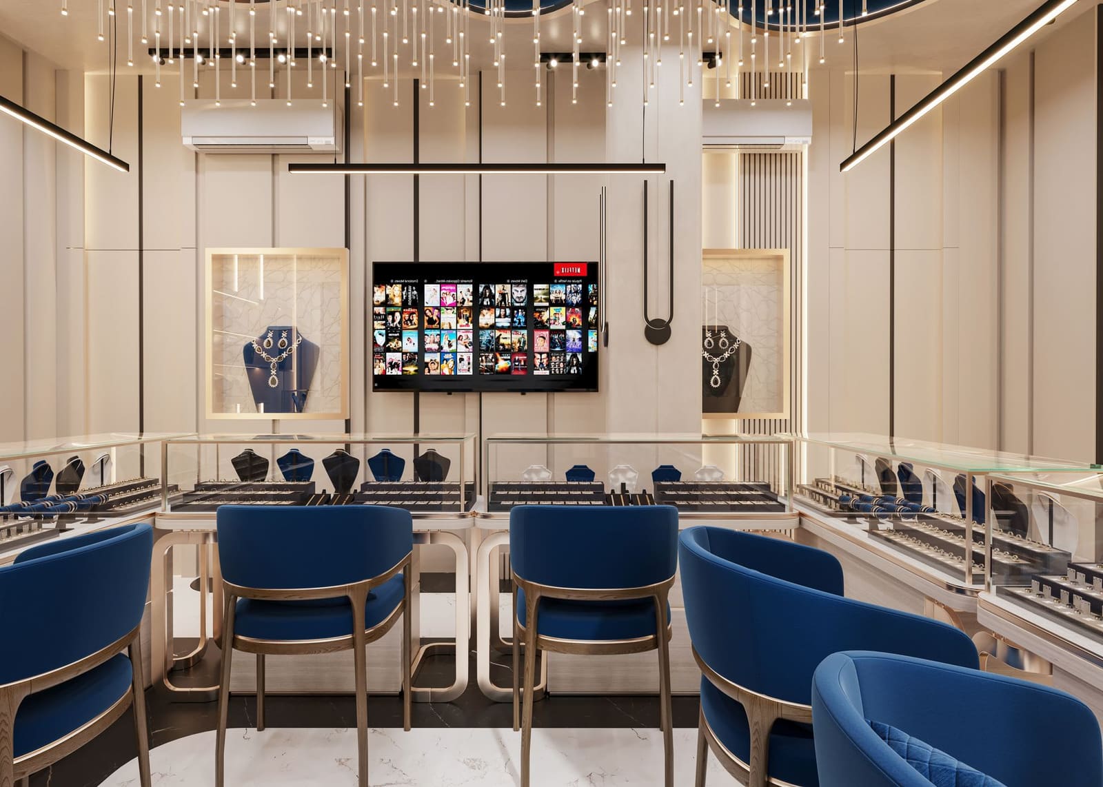 Vitrine da loja na Avenida Dom Luís